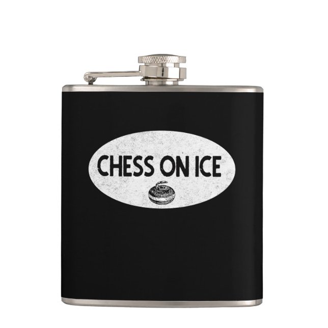 Flasques Échecs sur la fiole de curling de glace (Devant)