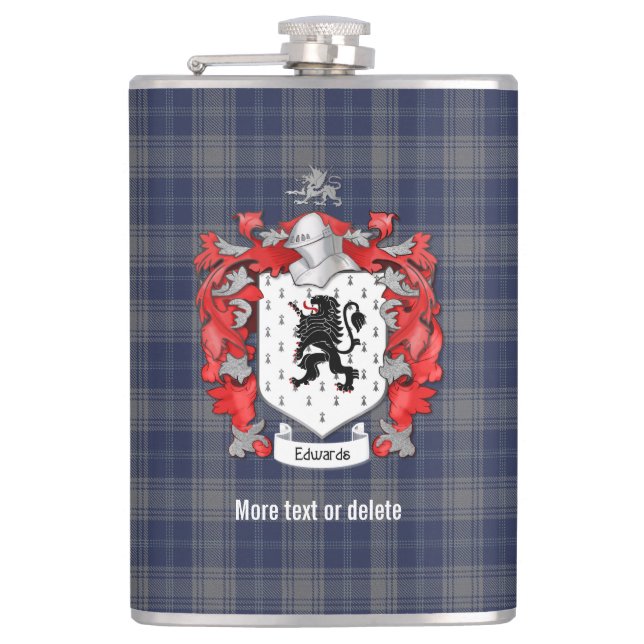 Flasques Edwards Family Crest et Tartan Plaid (Devant)