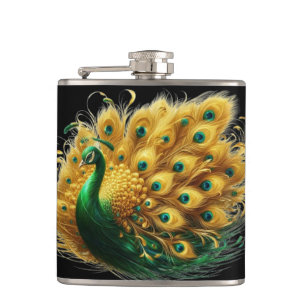 Flasques Élégance énigmatique : Un Peacocks Émeraude Plumes