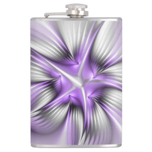 Flasques Élégance florale Art Abstrait Violet Fractal moder