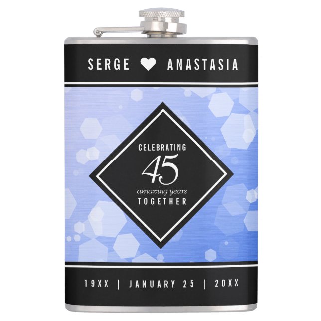 Flasques Élégant 45e anniversaire de Mariage Sapphire (Devant)