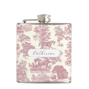 Flasques Elégant Chic Girly Pink Horses Nom de l'outil