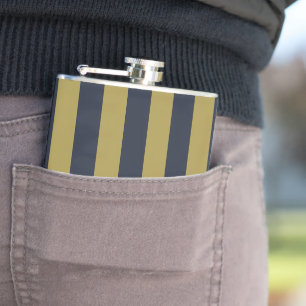 Flasques Elégant Gold & Navy Blue Vertical Stripes