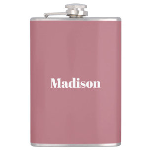 Flasques Élégant minimaliste Rose Gold Nom blanc