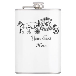 Flasques Élégant monogramme de Mariage tiré à cheval