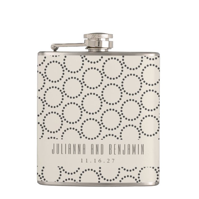 Flasques Elégant Noir Blanc Mid-Century Mod Mariage Personn (Devant)