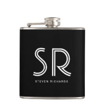 Élégant nom de monogramme noir blanc