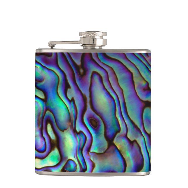 Flasques Elégant Paua Shell Look Hip Flask (Devant)