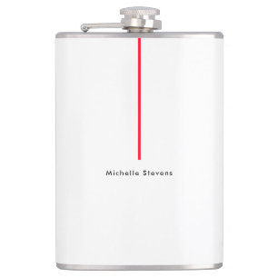 Flasques Élégant Simple Noir & Blanc Rouge Minimaliste