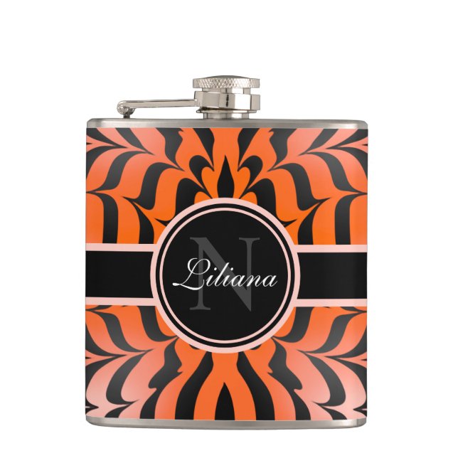 Flasques Elégante esthétique Peau de tigre orange et noir (Devant)