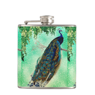Flasques Élégante oeuvre vintage de paon  