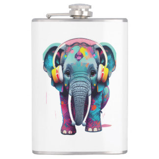 Flasques Eléphant mignon bébé avec casque