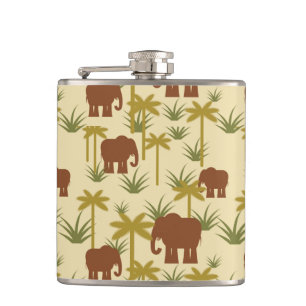 Flasques Éléphants et paumes dans le camouflage