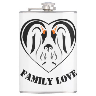 Flasques Empereur Penguin Famille Amour Coeur