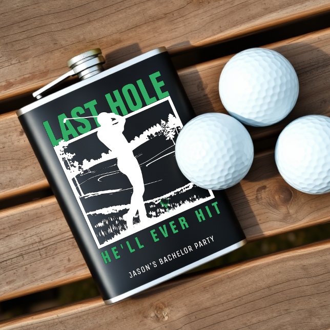 Flasques Enterrement de vie de garçon Golf Drôle Dernier tr (Golf Bachelor Party Funny Last Hole He'll Ever Hit Flask
)