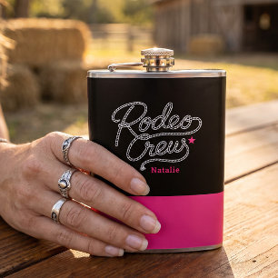 Flasques Équipe de Rodéo Noir et Rose pour Enterrement de V