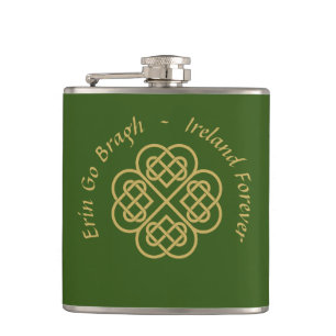 Flasques Erin Go Bragh Gold Celtic Shamrock