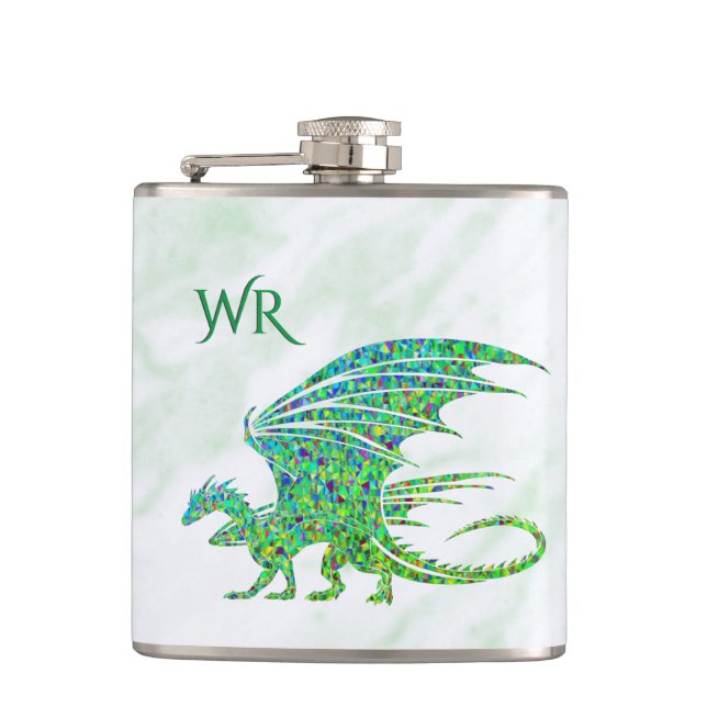 Flasques Extraordinaire Mosaic Green Dragon Personnel (Devant)