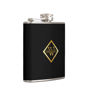 Flasques Faux Or Axe Monogramme – Noir & Or