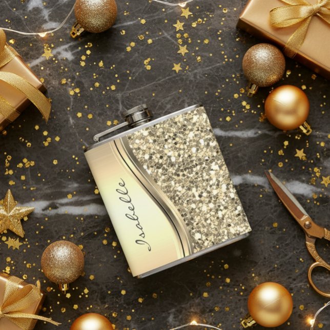 Flasques Faux Parties scintillant en argent Glam Bling Méta (Créateur téléchargé)