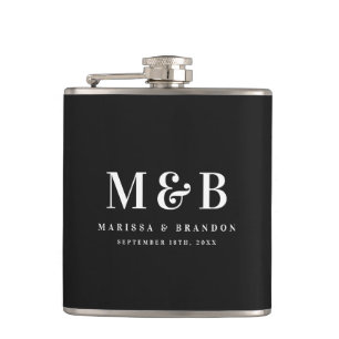 Flasques Faveurs de mariage personnalisées avec monogramme 