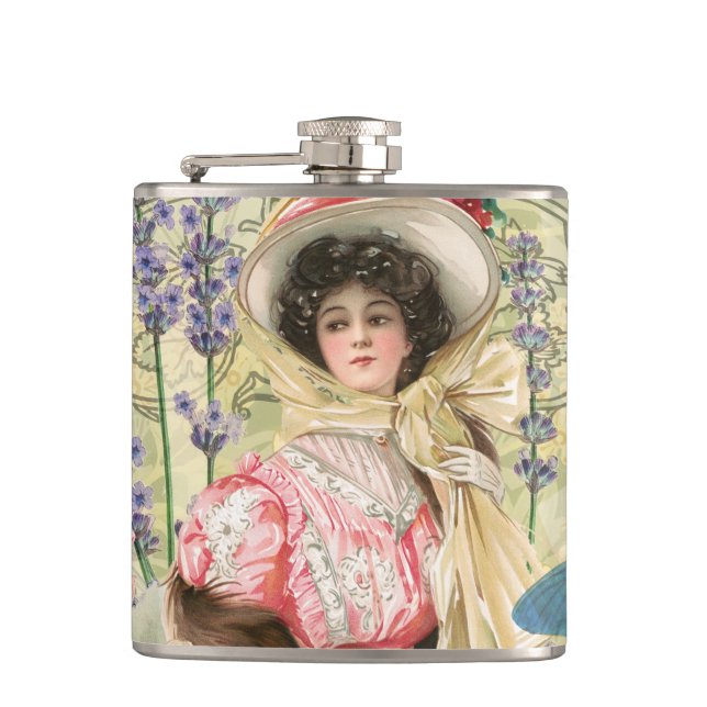 Flasques Femme florale victorienne rose Régence (Devant)