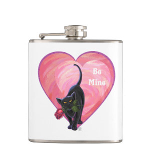 Flasques Fête de la Saint-Valentin au chat noir