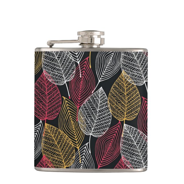 Flasques Feuille squelette moderne Motif d'automne (Devant)