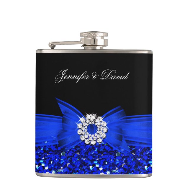 Flasques Fiançailles Mariage Royal Blue Black Diamond (Devant)