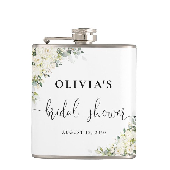 Flasques Fiasque de mariage Fleurs Blanches (Devant)