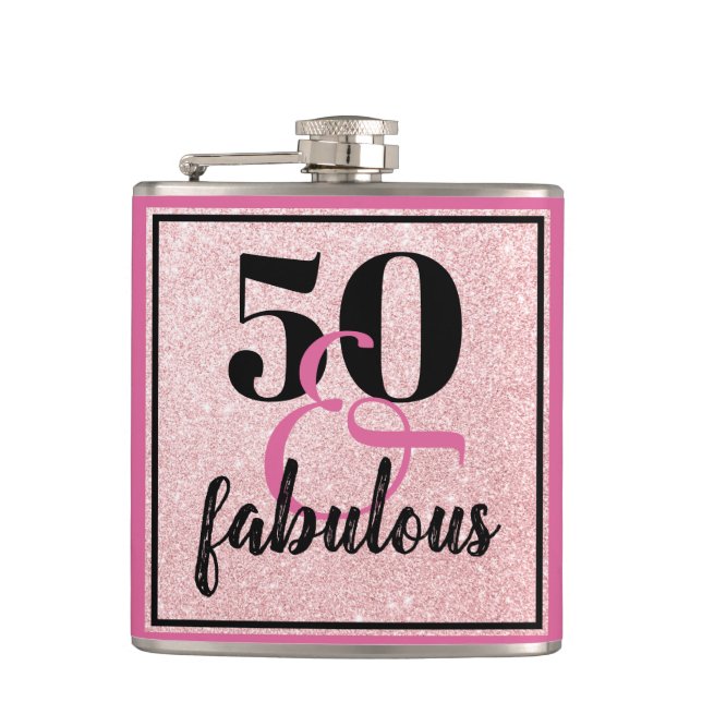 Flasques Fille 50 & Fabuleux Anniversaire Parties scintilla (Devant)