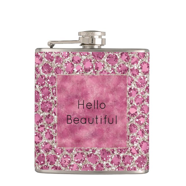 Flasques Fille rose glam Parties scintillant Empreinte de l (Devant)