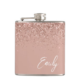 Flasques Fille Rose rose rose rose Parties scintillant or M