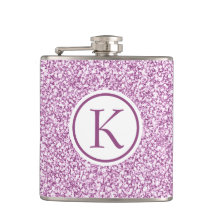 Fiole à étincelles rose monogramme personnalisée