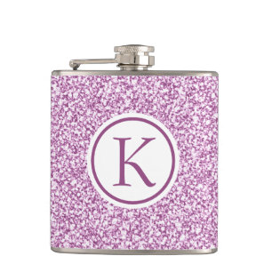 Flasques Fiole à étincelles rose monogramme personnalisée