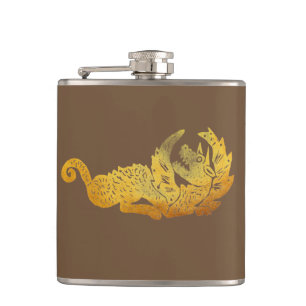 Flasques Fiole dorée dragon vinyle enveloppée