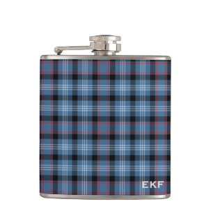 Flasques Fitzgerald Tartan Monogramme Plaid bleu et noir