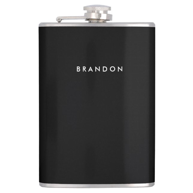 Flasques Flacons Personnalisés Noirs Pour Hommes 8oz (Devant)