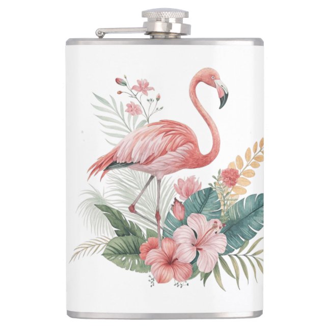 Flasques Flamant aux fleurs (Devant)