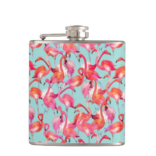 Flasques Flamants roses d'aquarelle recueillis