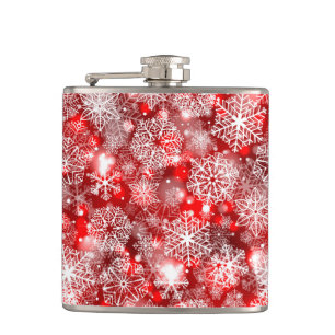 Flasques Flammes de neige sur rouge