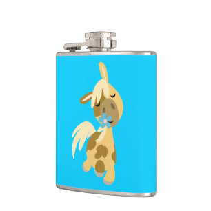 Flasques Fleur bleue et joli masque de caricature poitrine