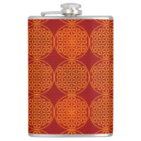 Fleur de vie - motif de timbre - orange rouge