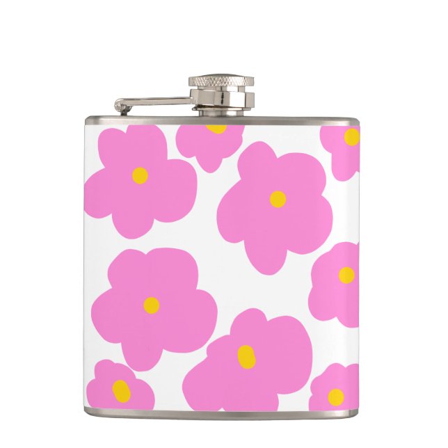 Flasques Fleur marguerite rose jaune moderne motif élégant (Devant)