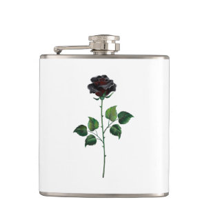 Flasques Fleur rose noire