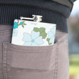 Flasques Fleurs Bleues, Motif Floral, Motif De Fleurs
