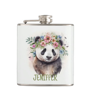 Flasques Fleurs de Panda Aquarelle