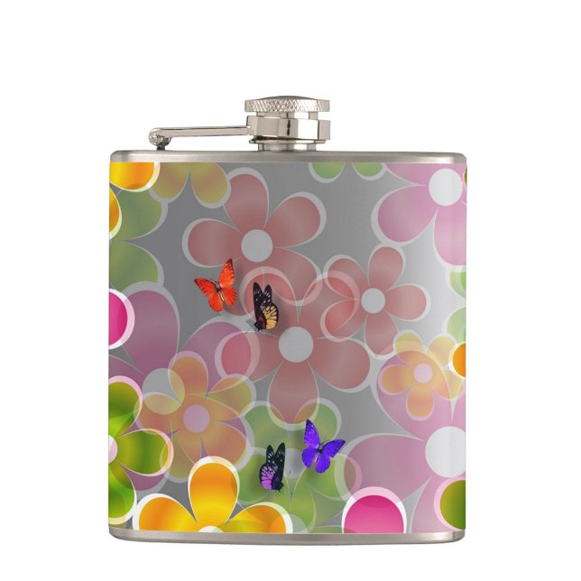 Flasques Fleurs d'été (Colorful Flower Pattern Flask!)