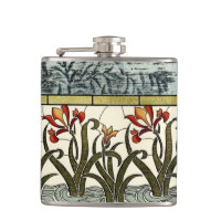 Fleurs en verre tendu avec bordure en tan