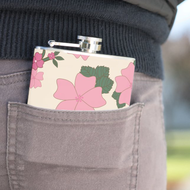 Flasques Fleurs Roses, Motif Floral, Motif De Fleurs (In Situ)